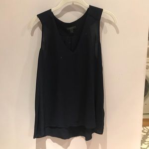 Navy blue j crew sleeveless blouse